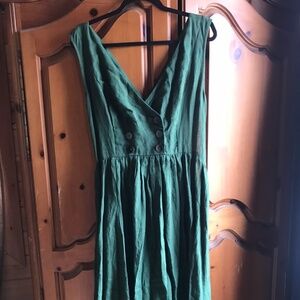 Linennaive garden dress green sz M